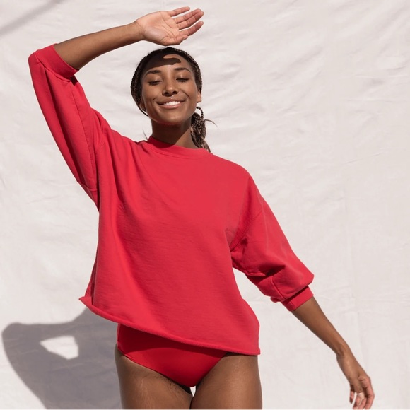 Left On Friday Tops - Left On Friday Red Sweatshirt